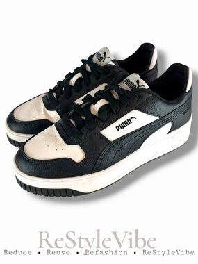 PUMA Women’s Size 9 Shoes Sneakers Leather Upper Cali Style Black White Casual